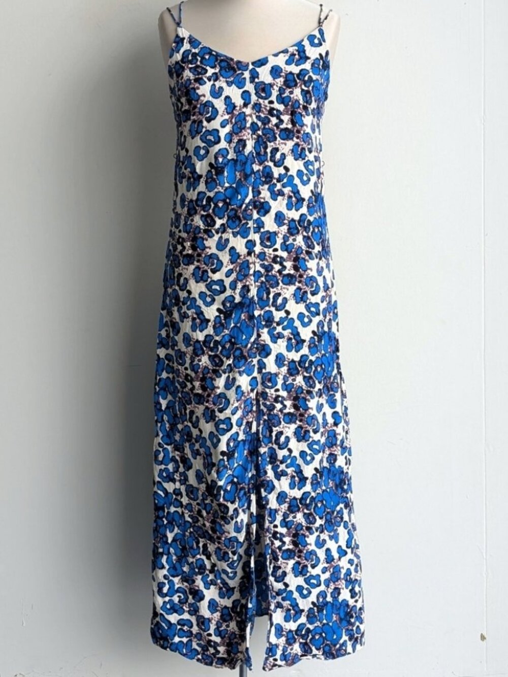 Topshop Blue Leopard Print Maxi Dress